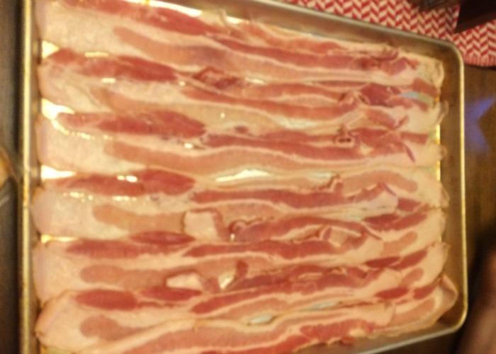 bacon lattice top base of horizontal stripes